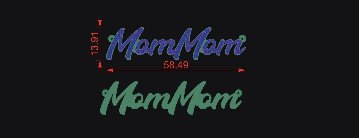 MomMom Pendant 3D print model_2