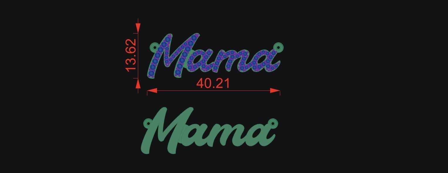 Mama Pendant 3D print model_2