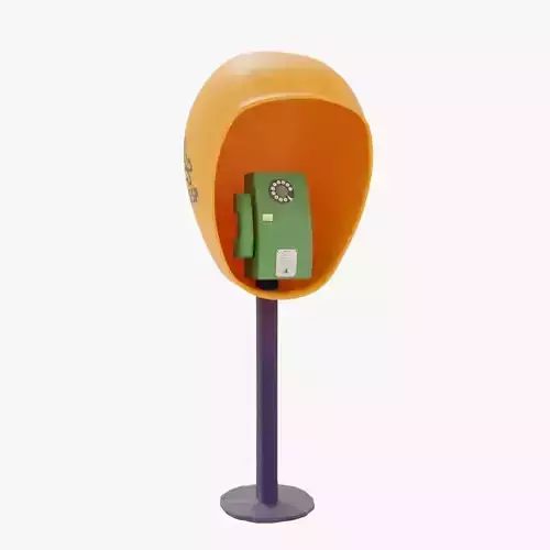 old public telephone telesp 70s 3D model