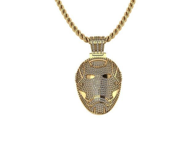 Ironnman Face Diamond Pendant 3D print model