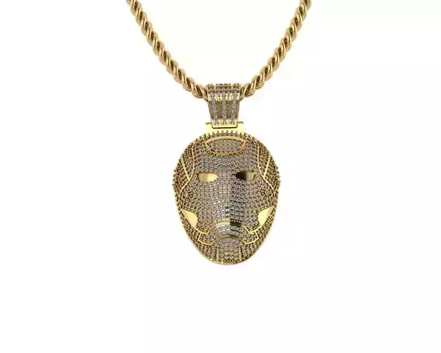 Ironnman Face Diamond Pendant