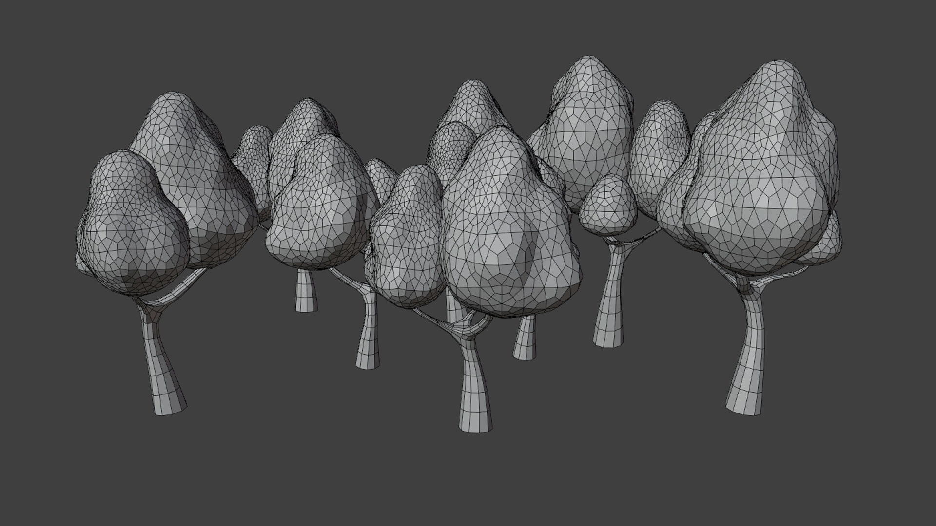 tree cartoon 3D model_2