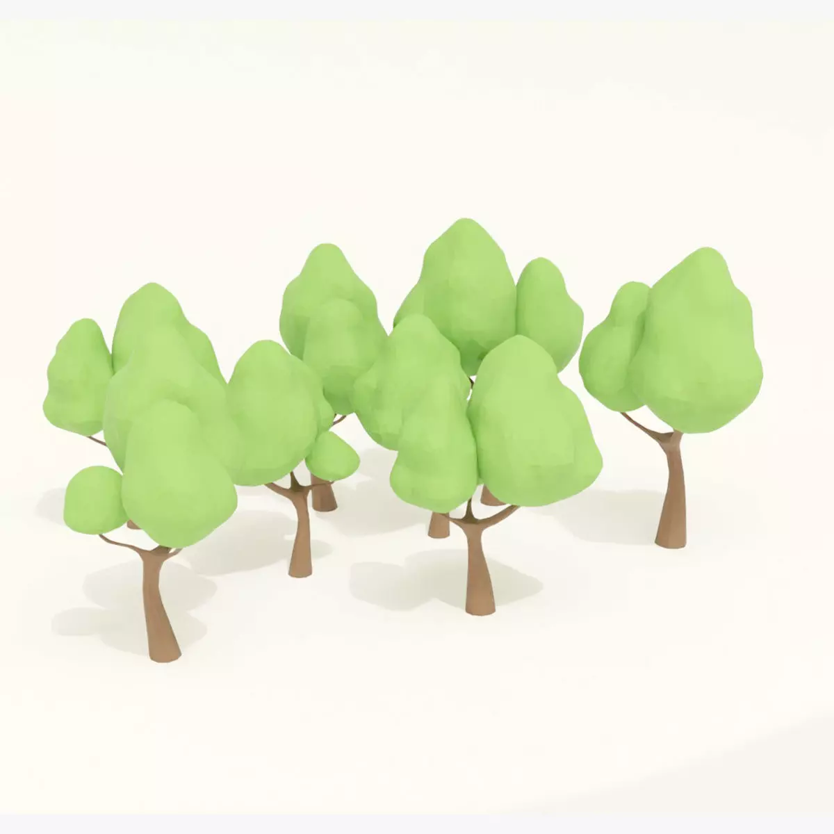 tree cartoon 3D model_0