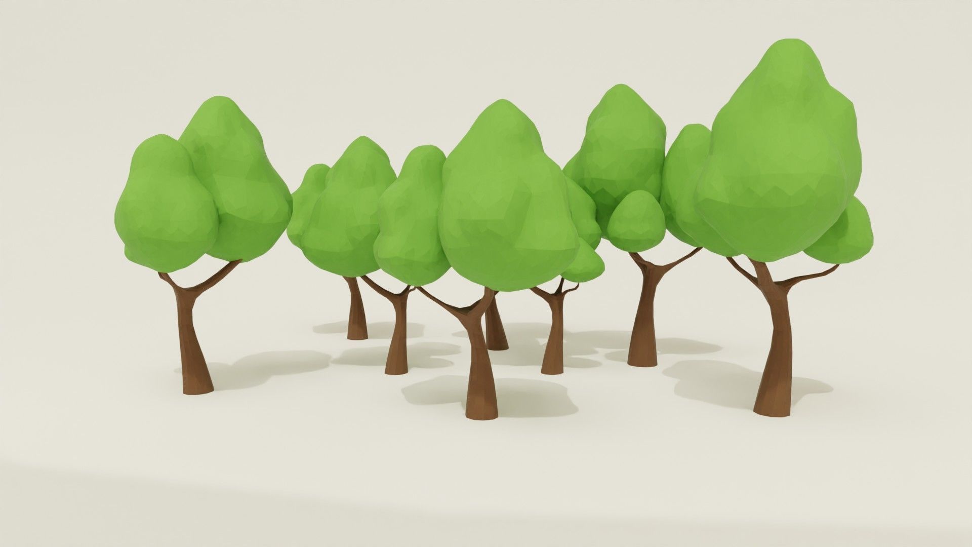tree cartoon 3D model_1