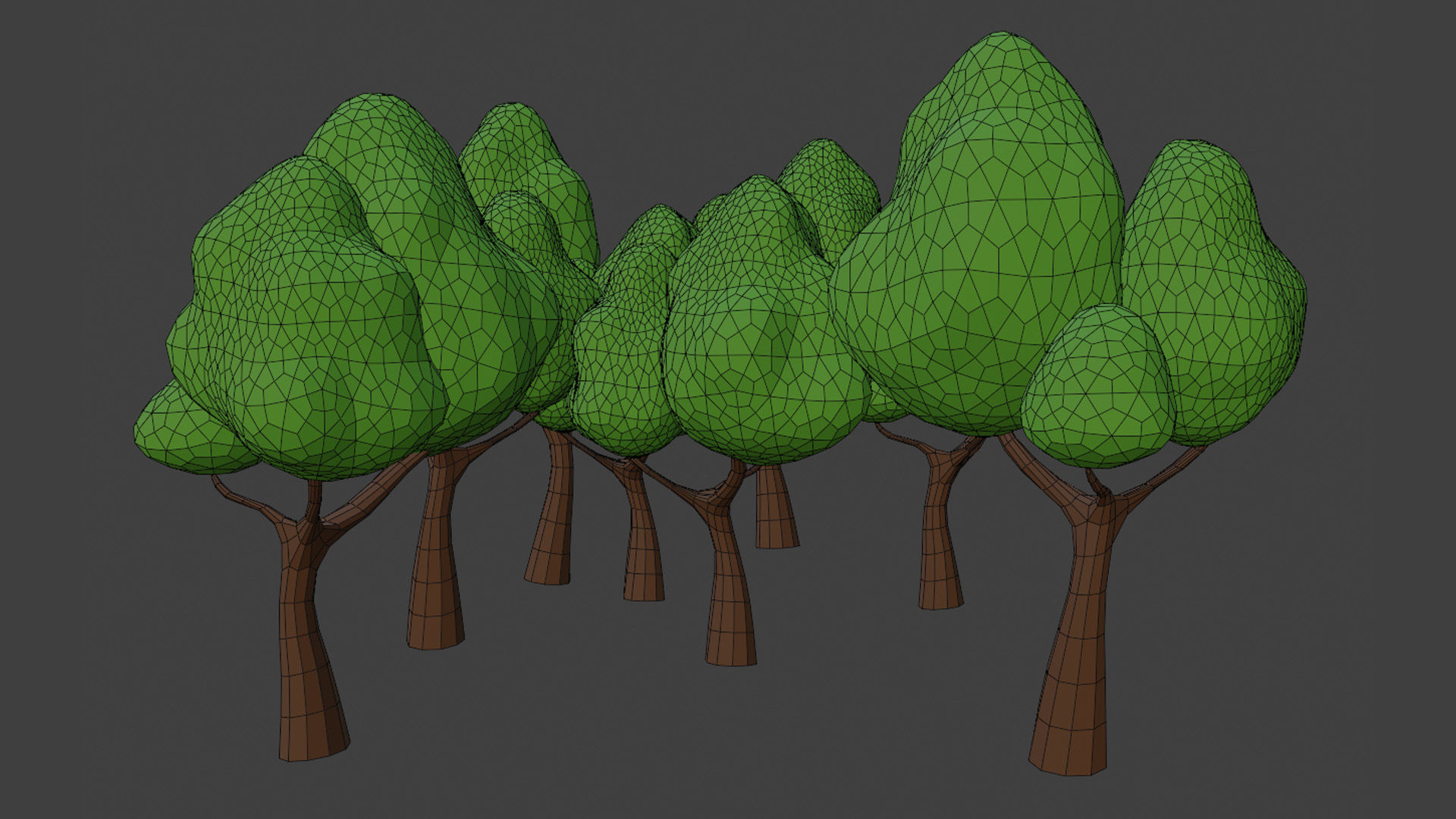 tree cartoon 3D model_3