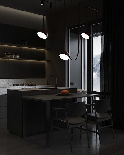 Sadovii Kitchen and living room scene sale 3D model 3D model