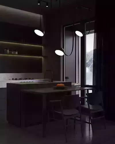 Sadovii Kitchen and living room scene sale 3D model 3D model