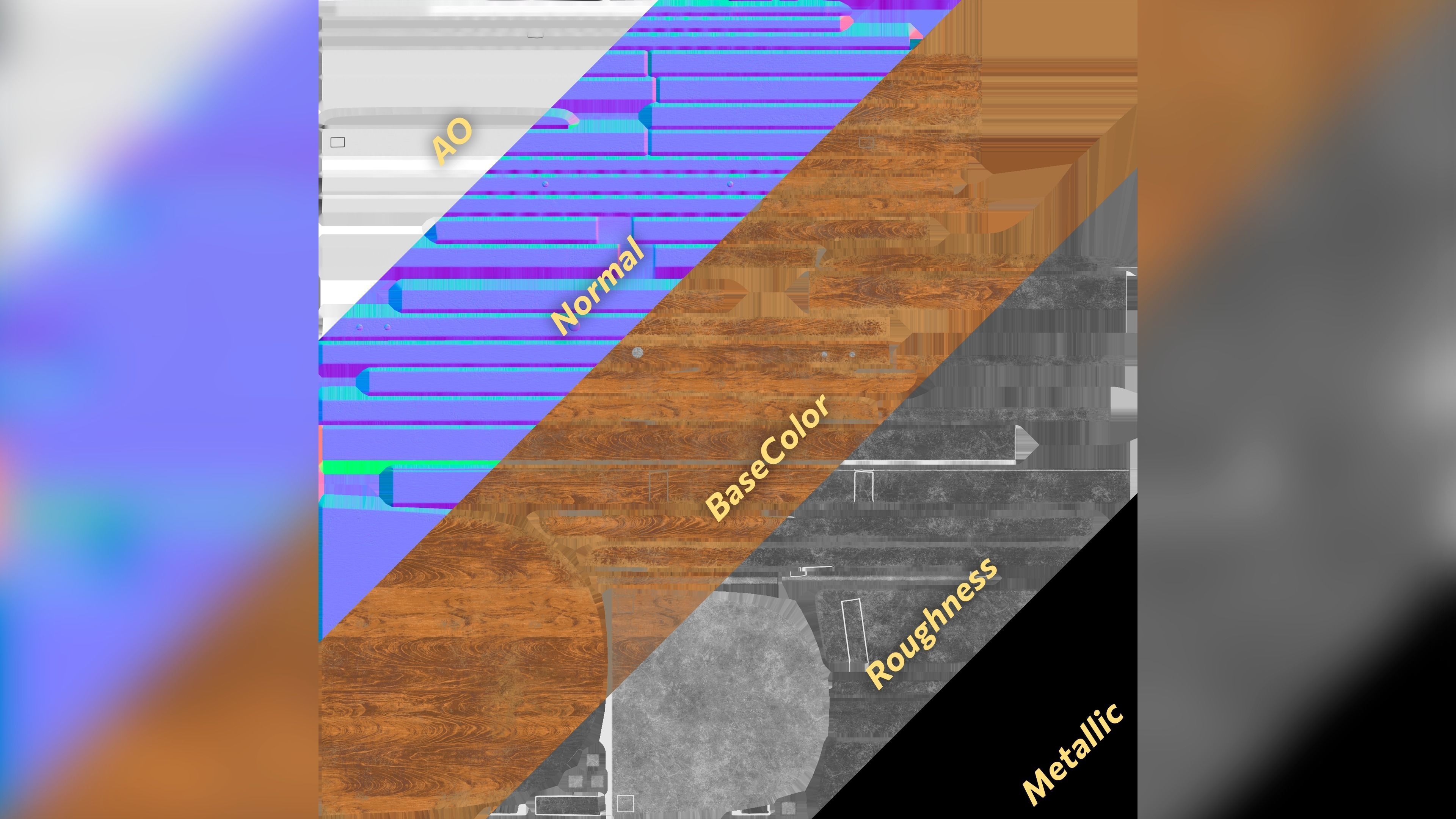Wooden Chair Low-poly 3D model_11