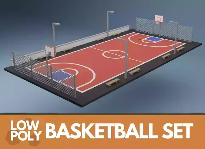 Low Poly Basketball Court Pack