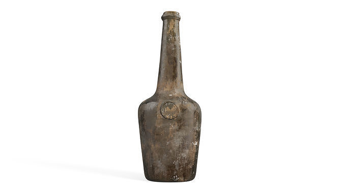 Vintage Glass Wine Bottle Old 3D model