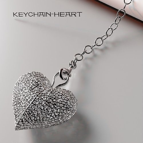 Keychain with a heart 3D print model 3D print model