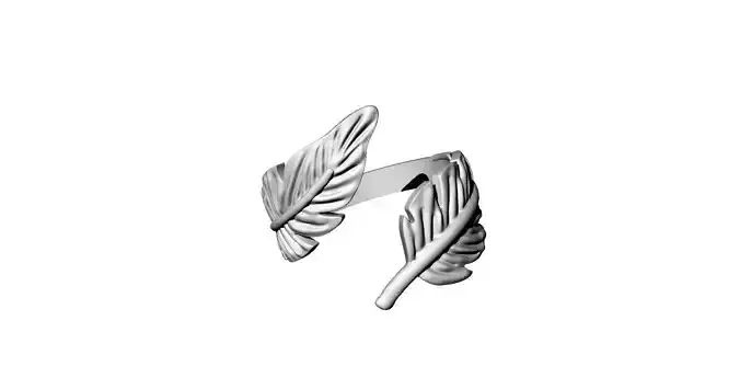 Feather ring anillo pluma 3D print model