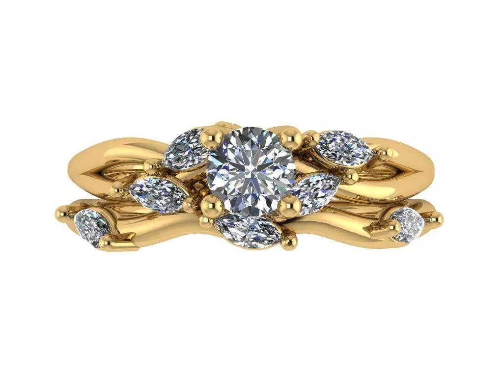 Engament rings set anillos de compromiso matrimonio 3D print model