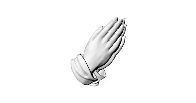 Praying hands manos orando rezando 3D print model