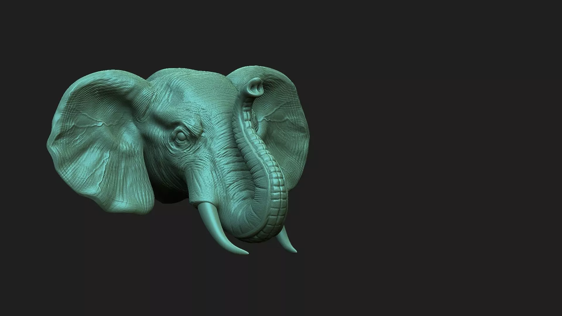 Elephant head 3D print model