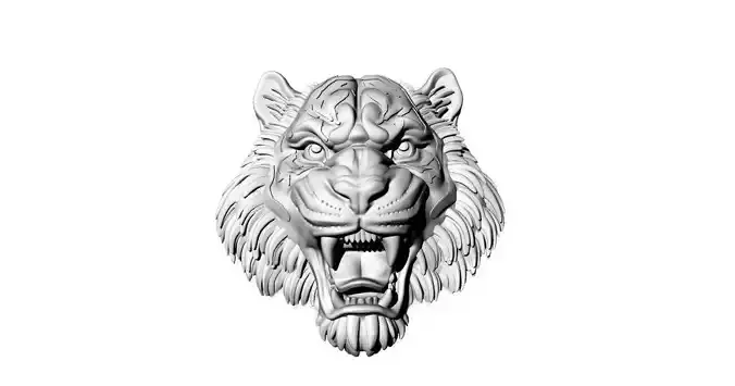 Tiger head cabeza de tigre 3D print model