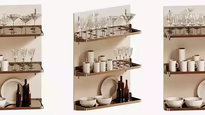 Decorative Set Of Dishes For The Kitchen 02
