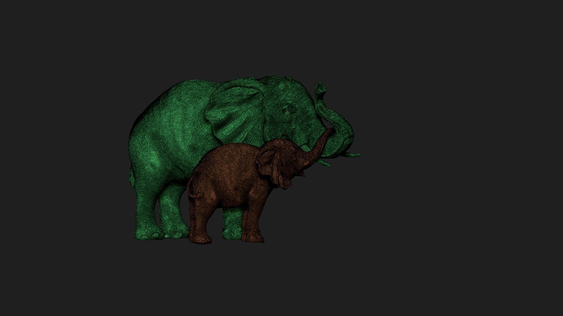 Elephants   mother and child 3D print model_9