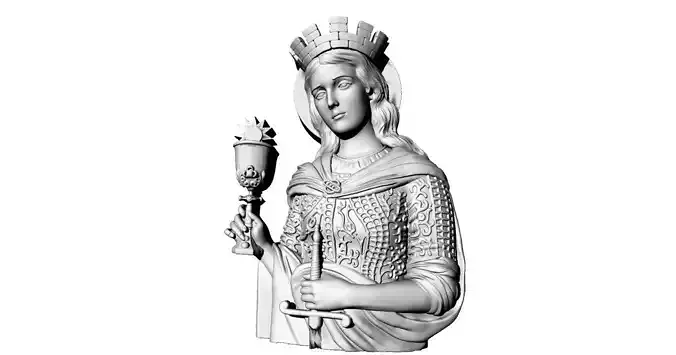 Virgen Santa Barbara doncella virgin saint barbara mother mary 3D print model