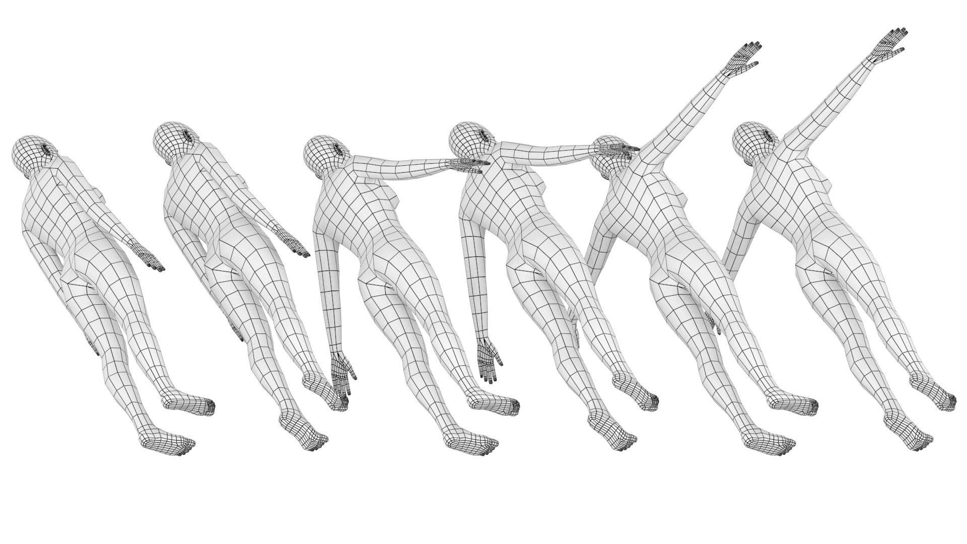 Natural Female In 6 Modeling Poses COLLECTION 3D model_19