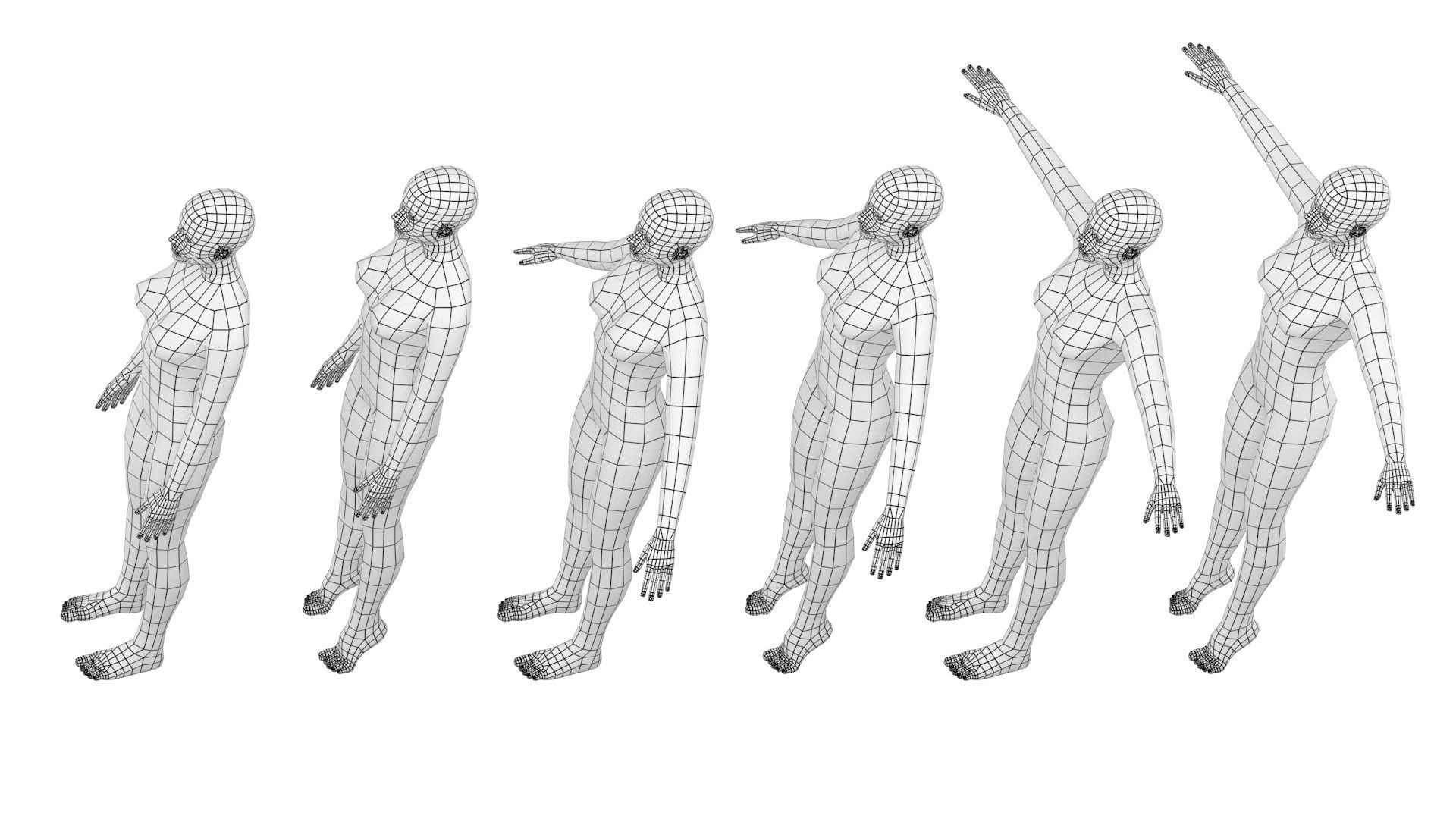 Natural Female In 6 Modeling Poses COLLECTION 3D model_15