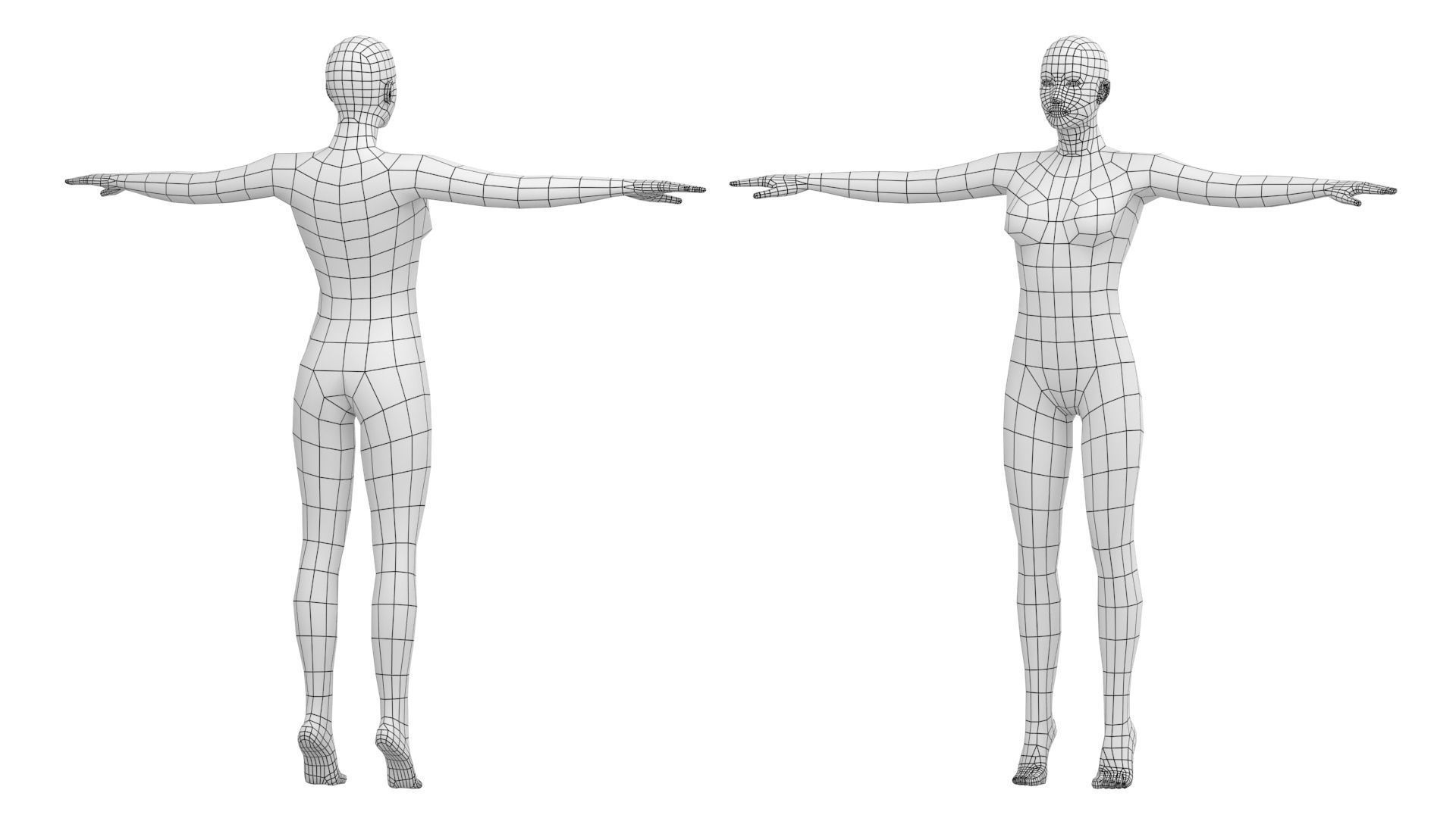 Natural Female In 6 Modeling Poses COLLECTION 3D model_26