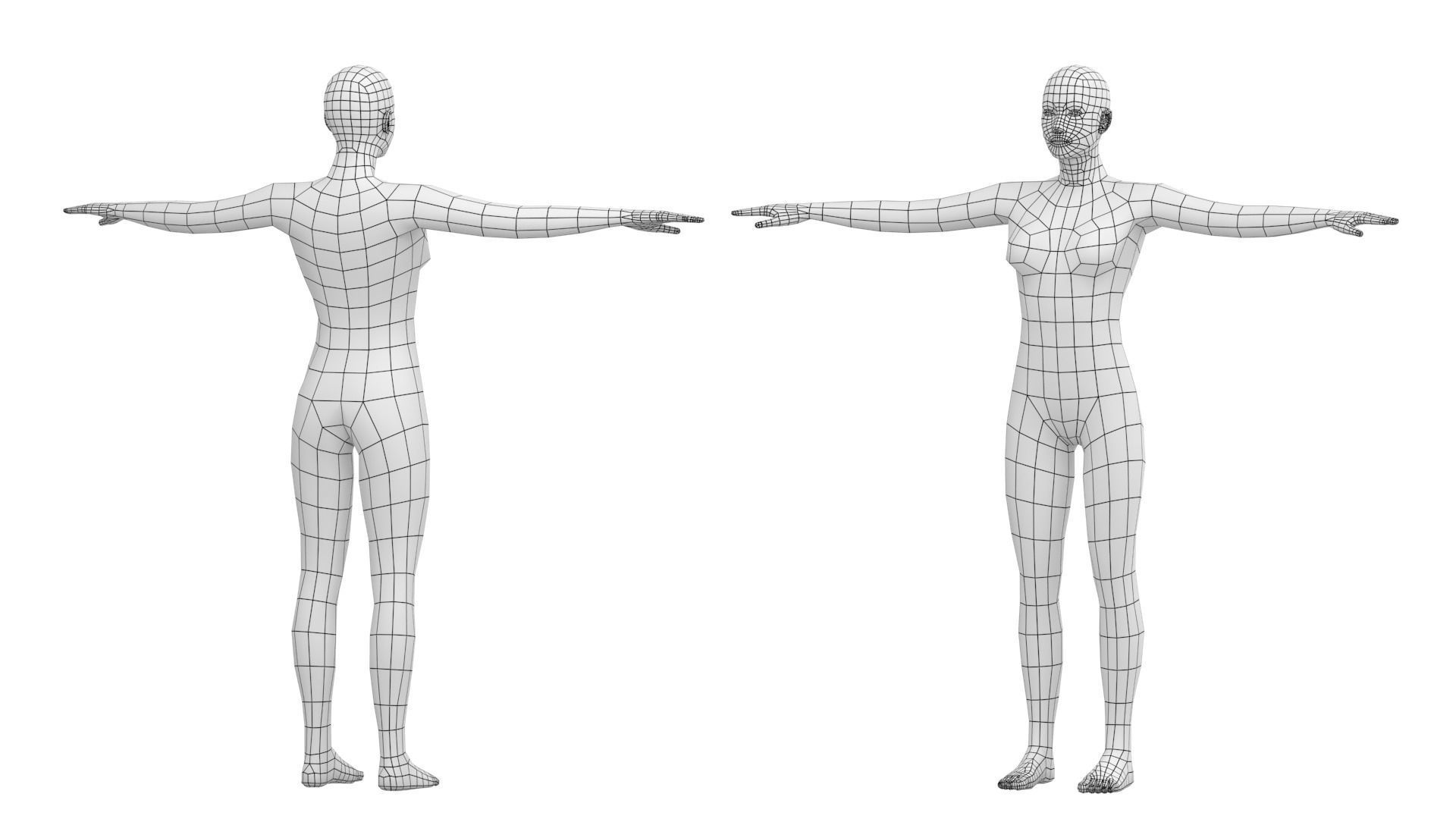 Natural Female In 6 Modeling Poses COLLECTION 3D model_23