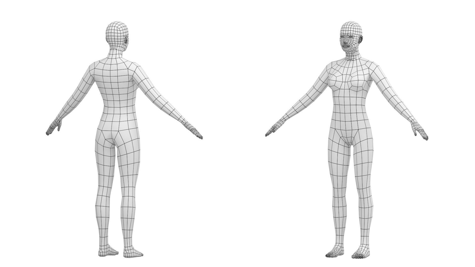 Natural Female In 6 Modeling Poses COLLECTION 3D model_22