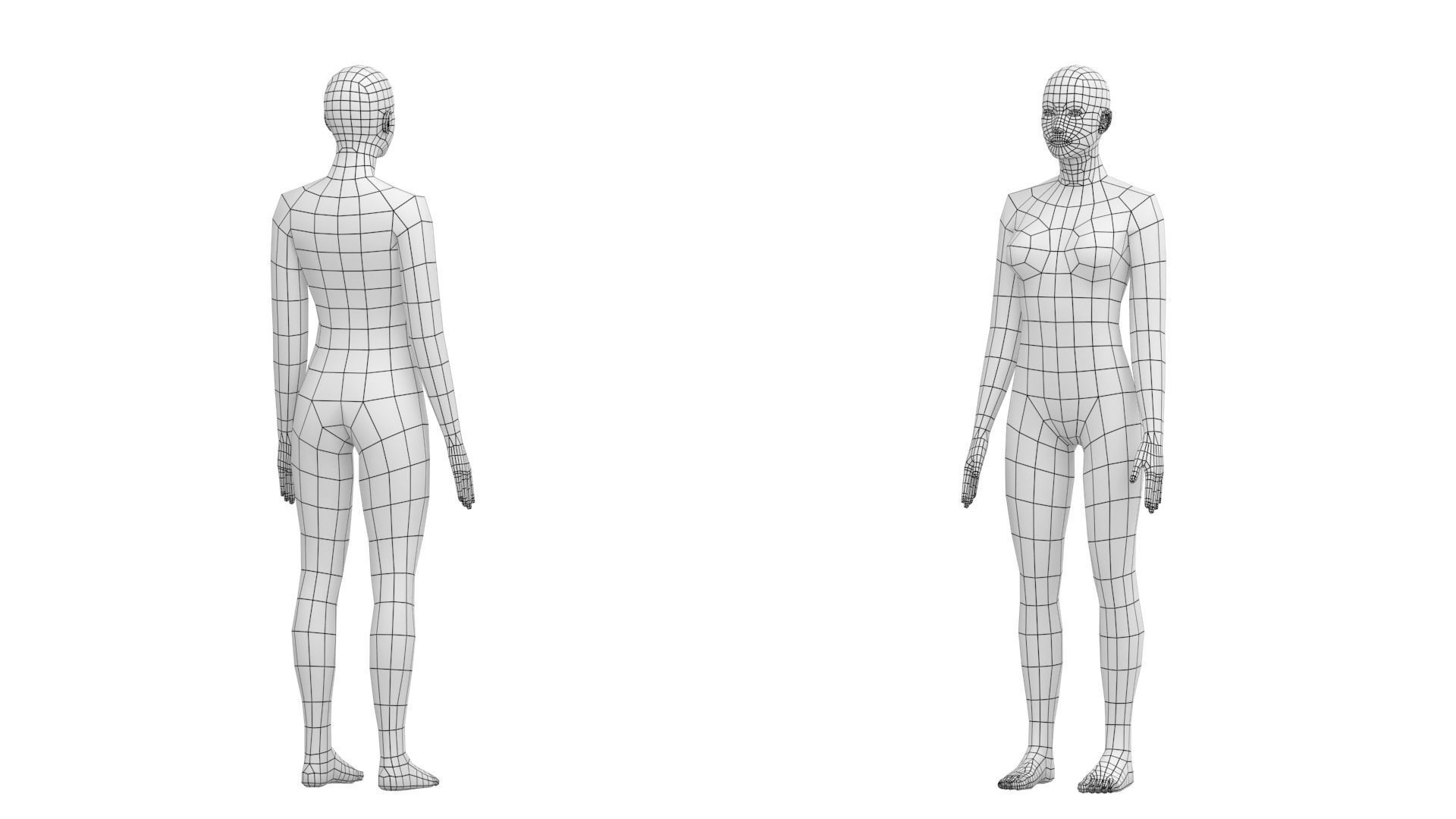 Natural Female In 6 Modeling Poses COLLECTION 3D model_21