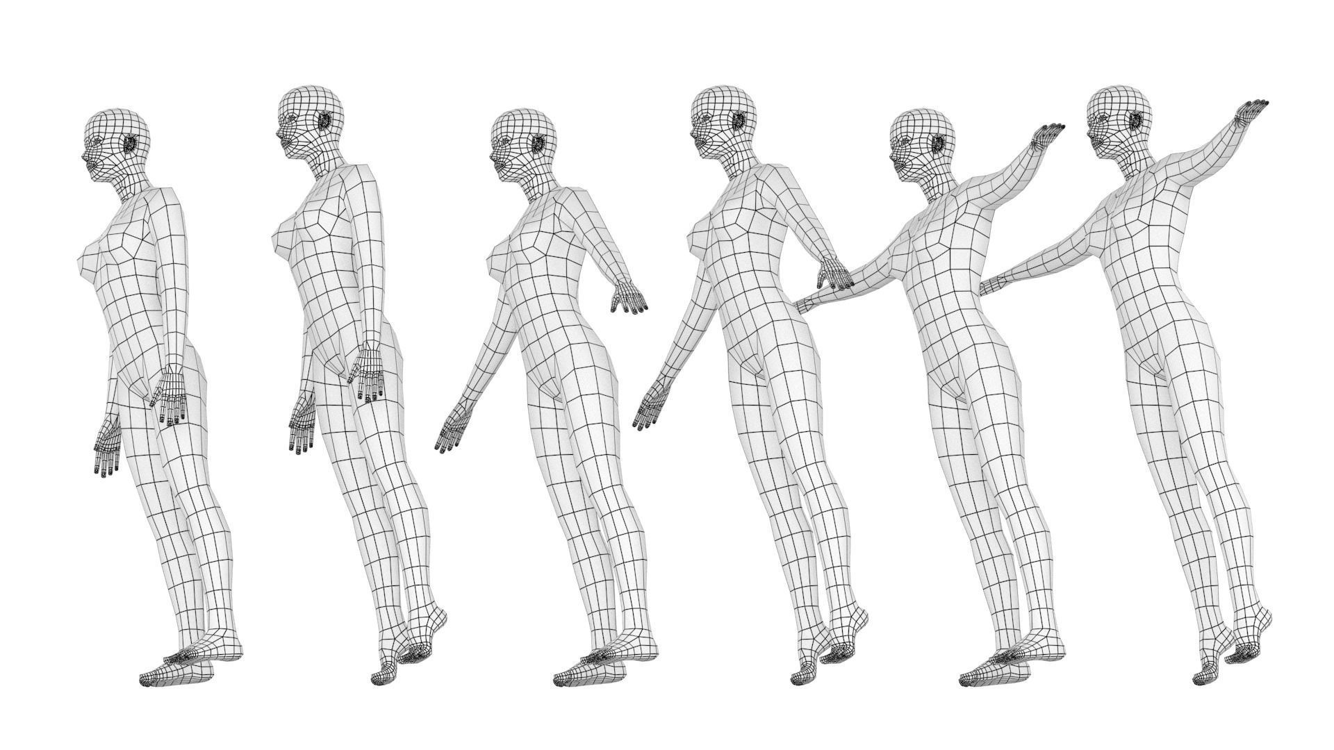 Natural Female In 6 Modeling Poses COLLECTION 3D model_17