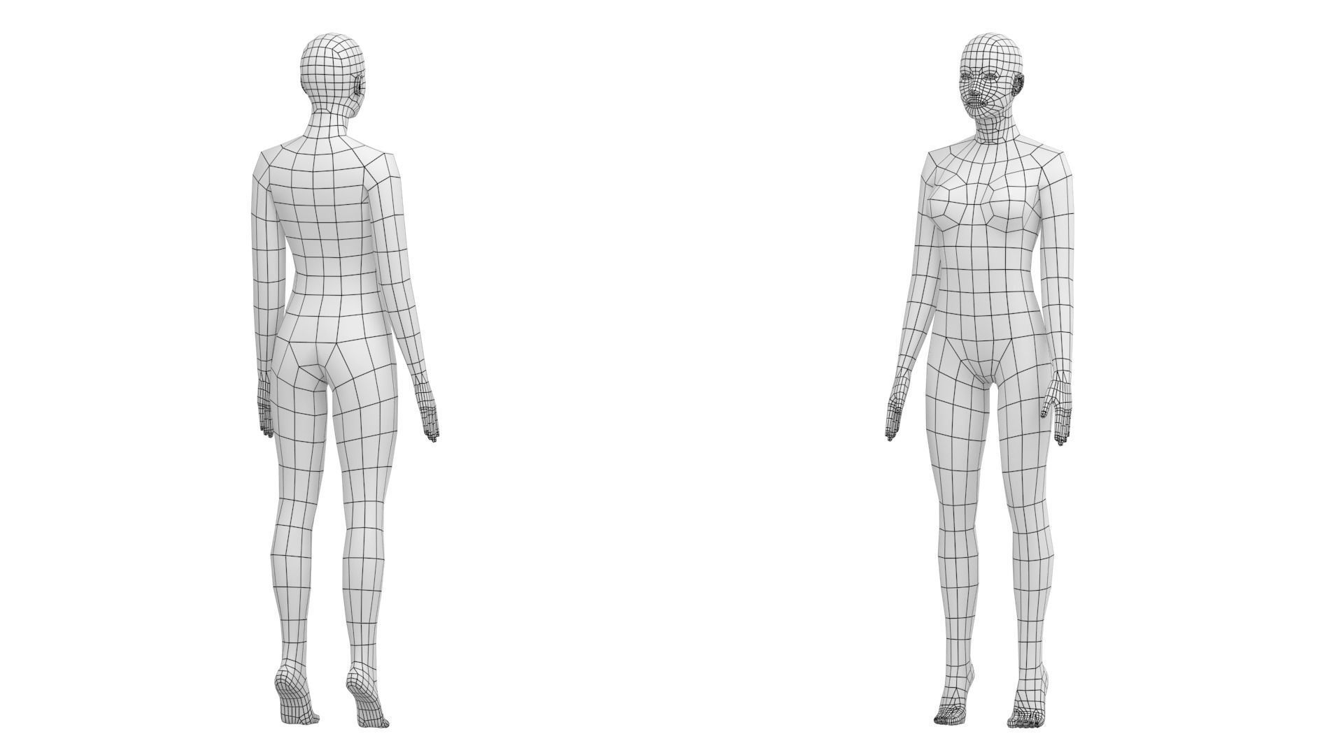 Natural Female In 6 Modeling Poses COLLECTION 3D model_24