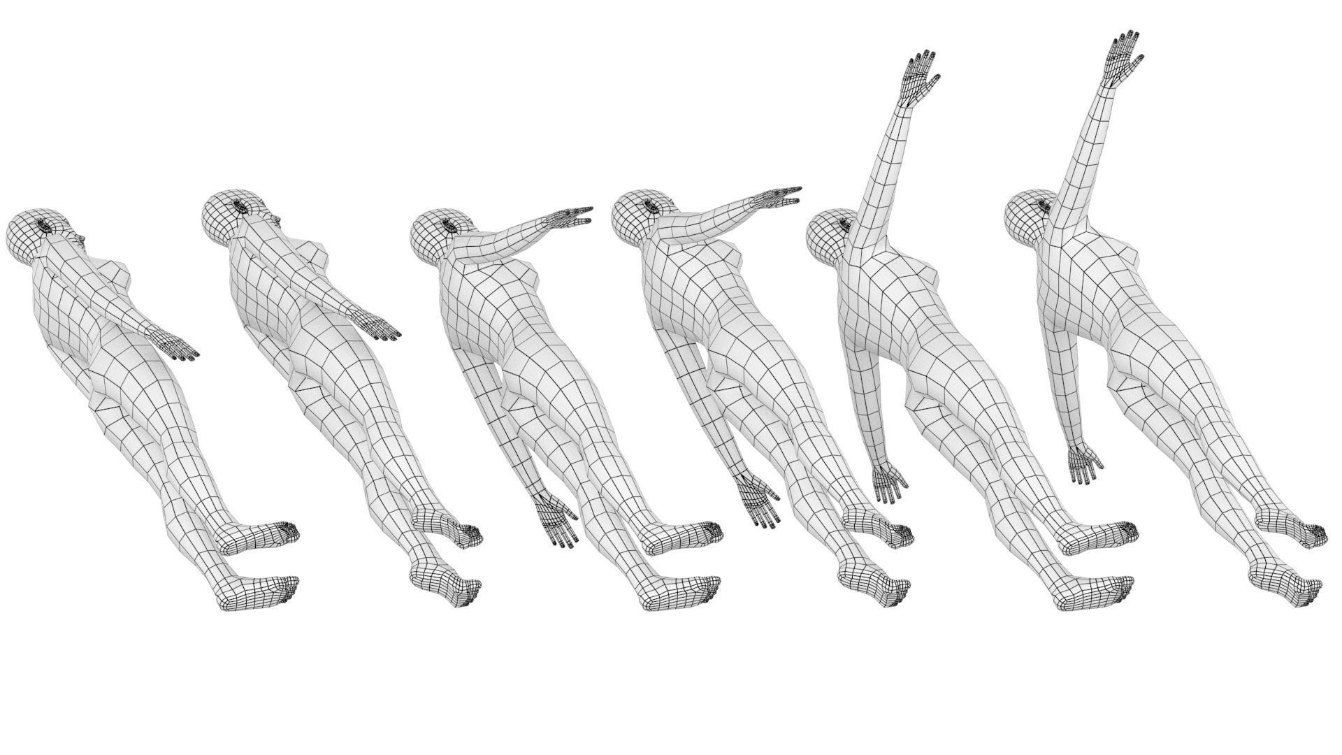 Natural Female In 6 Modeling Poses COLLECTION 3D model_20