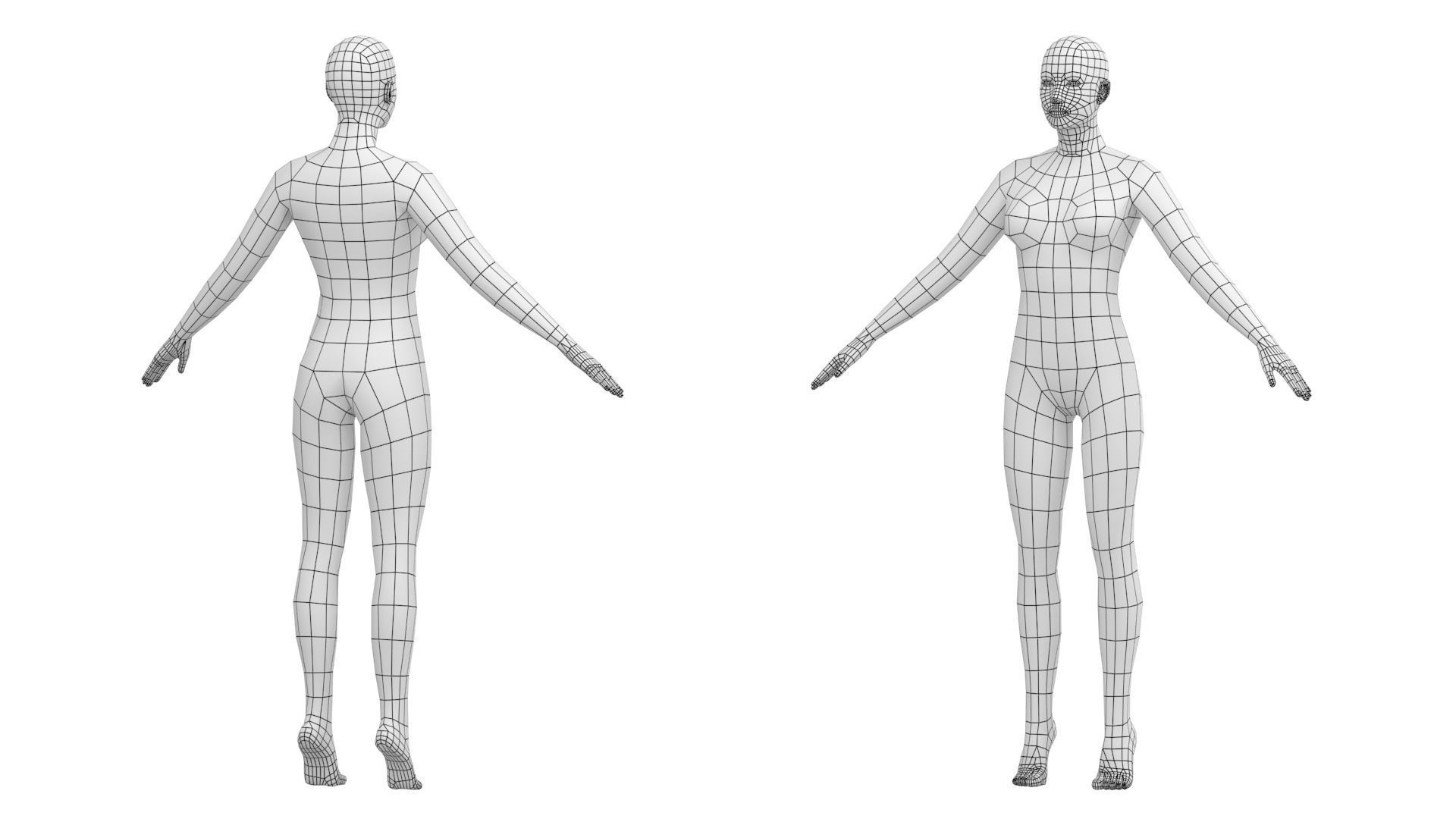 Natural Female In 6 Modeling Poses COLLECTION 3D model_25