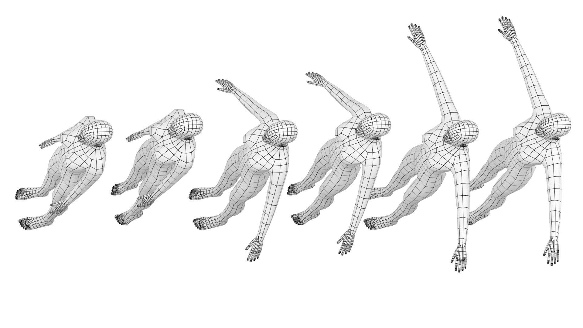 Natural Female In 6 Modeling Poses COLLECTION 3D model_16