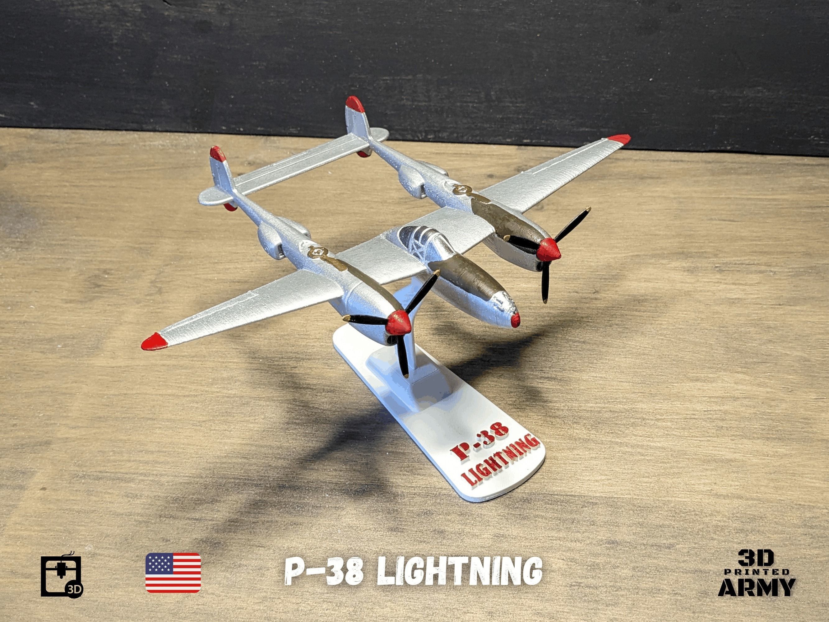 Lockheed P-38 Lightning -3D print  model 3D print model_11