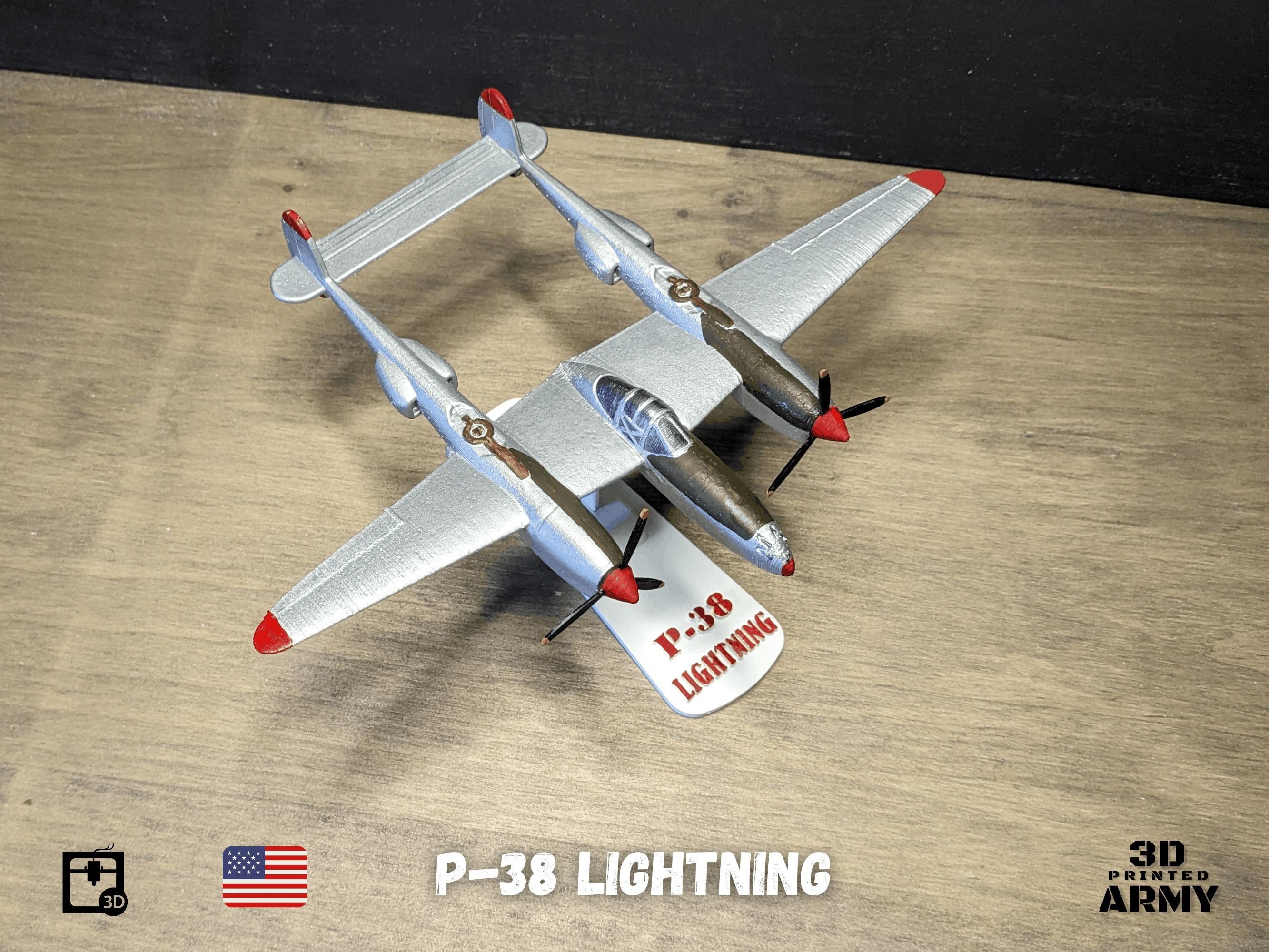 Lockheed P-38 Lightning -3D print  model 3D print model_9