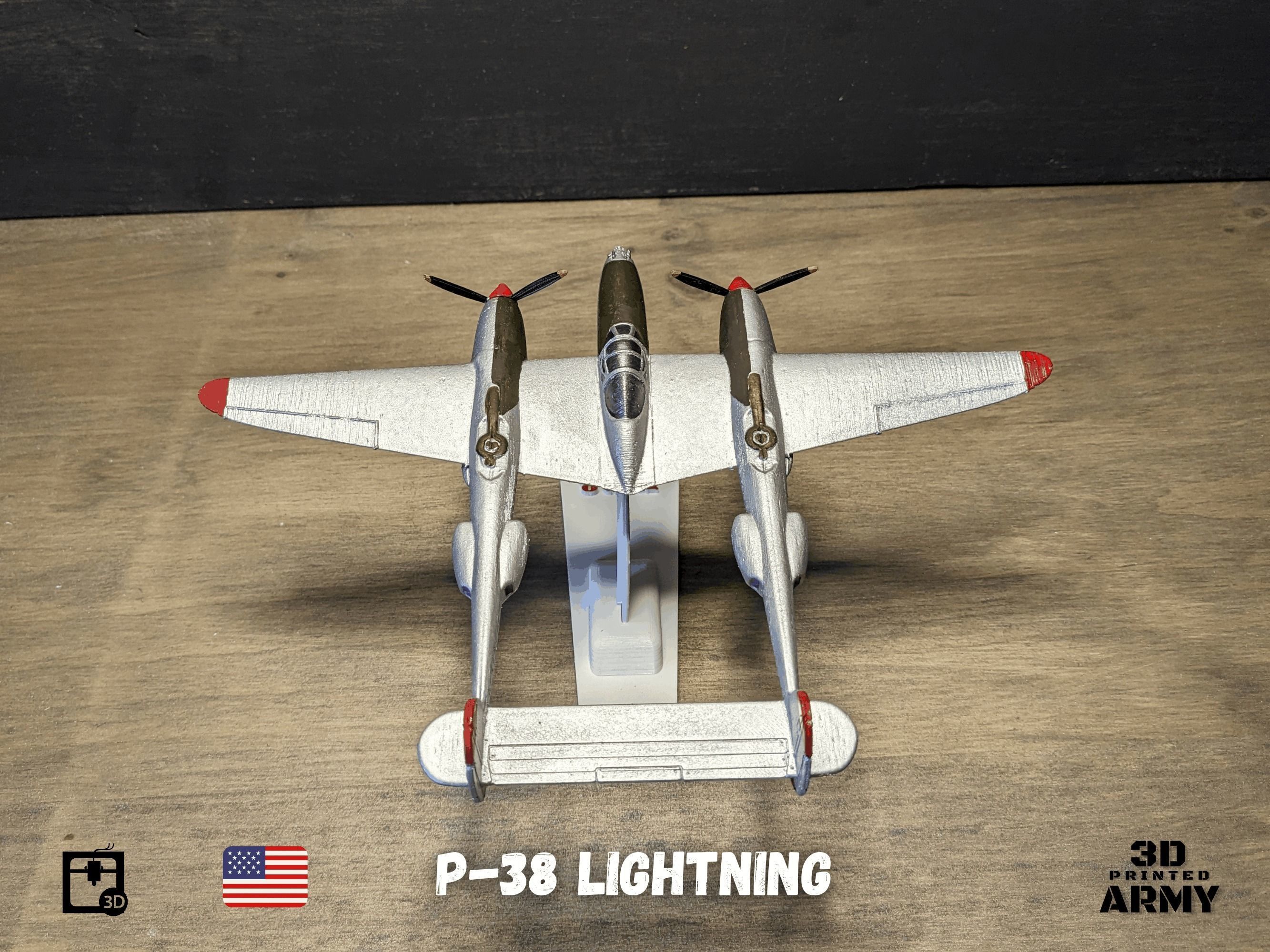 Lockheed P-38 Lightning -3D print  model 3D print model_7