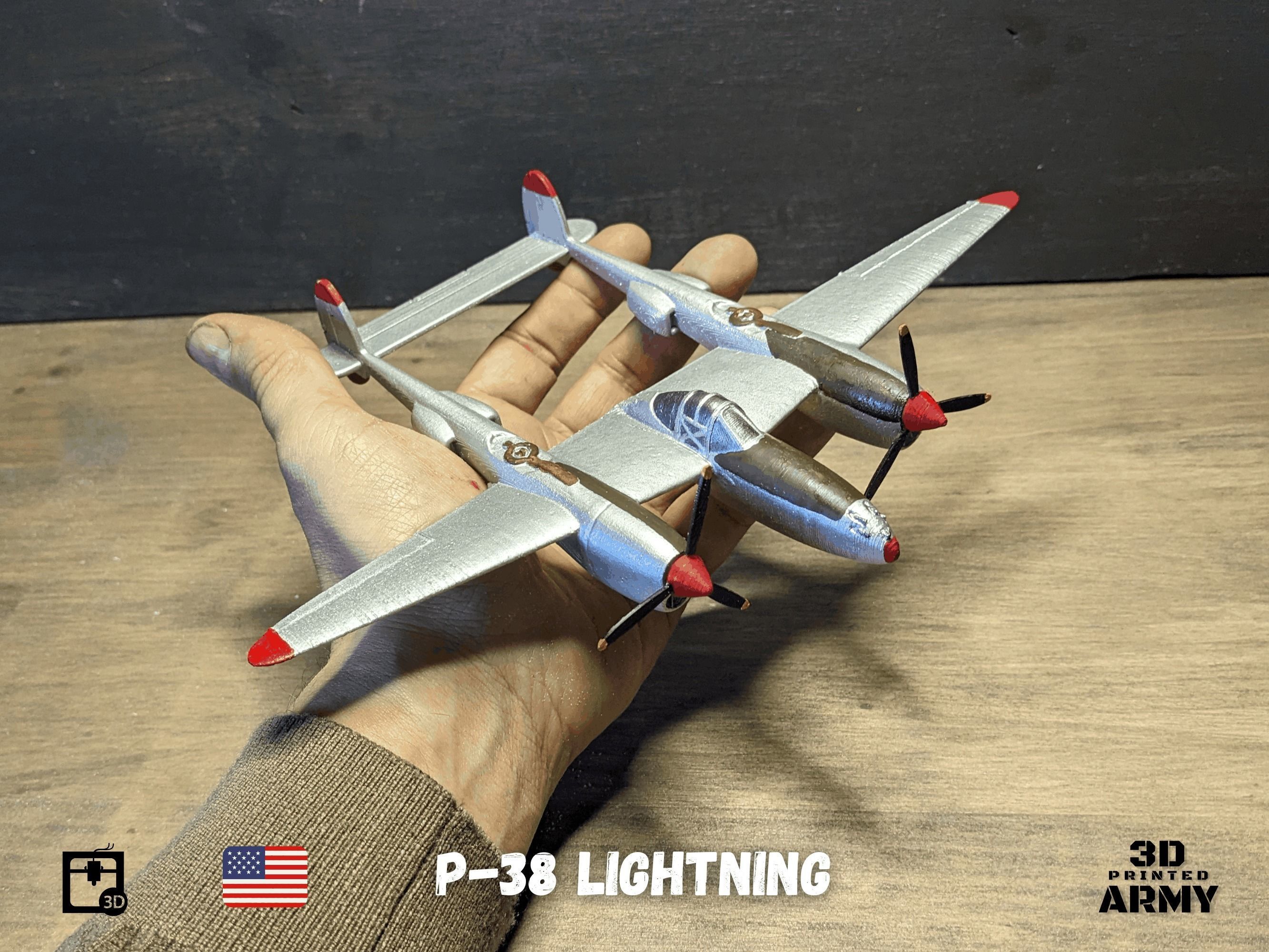 Lockheed P-38 Lightning -3D print  model 3D print model_14