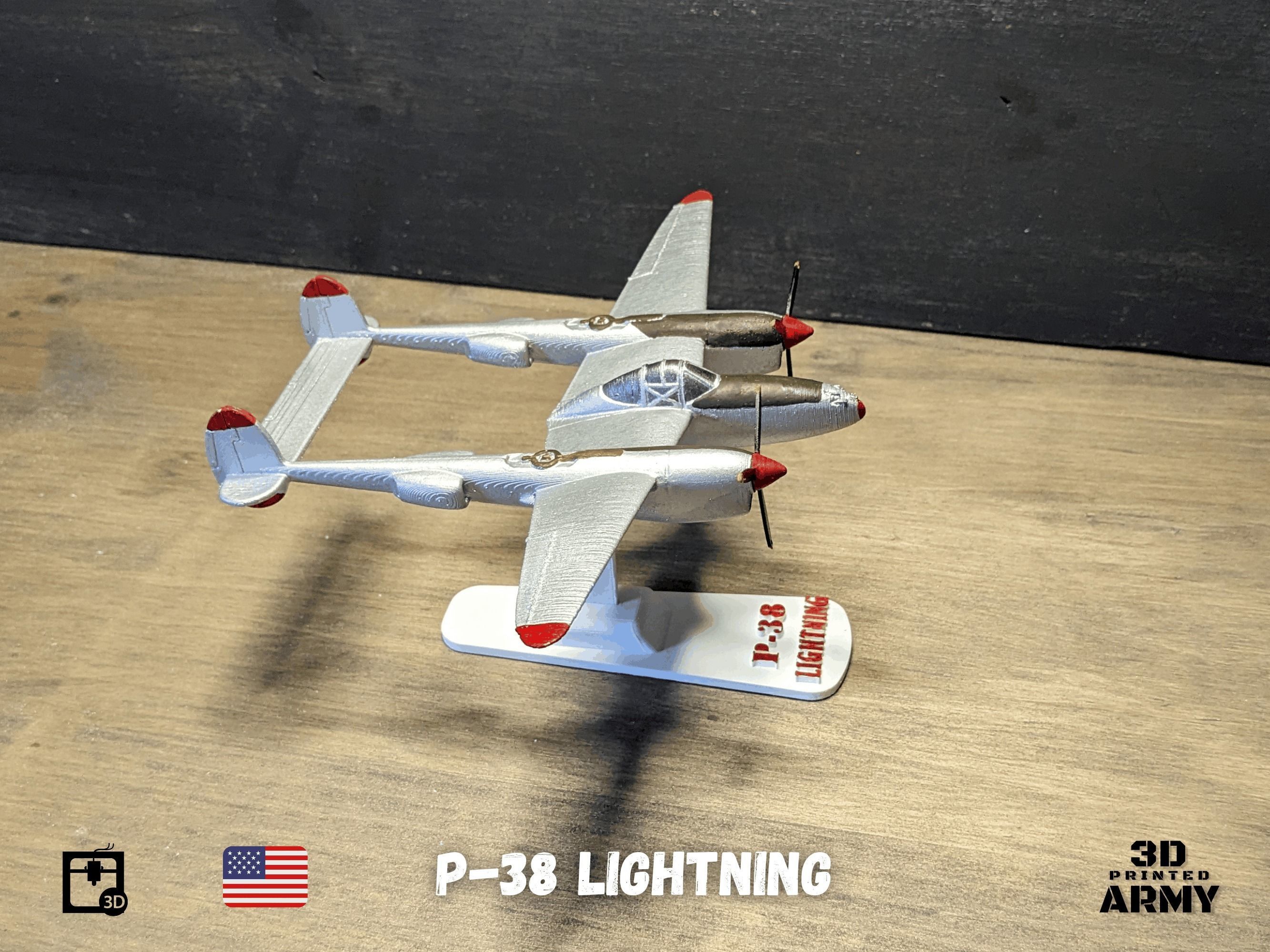 Lockheed P-38 Lightning -3D print  model 3D print model_12