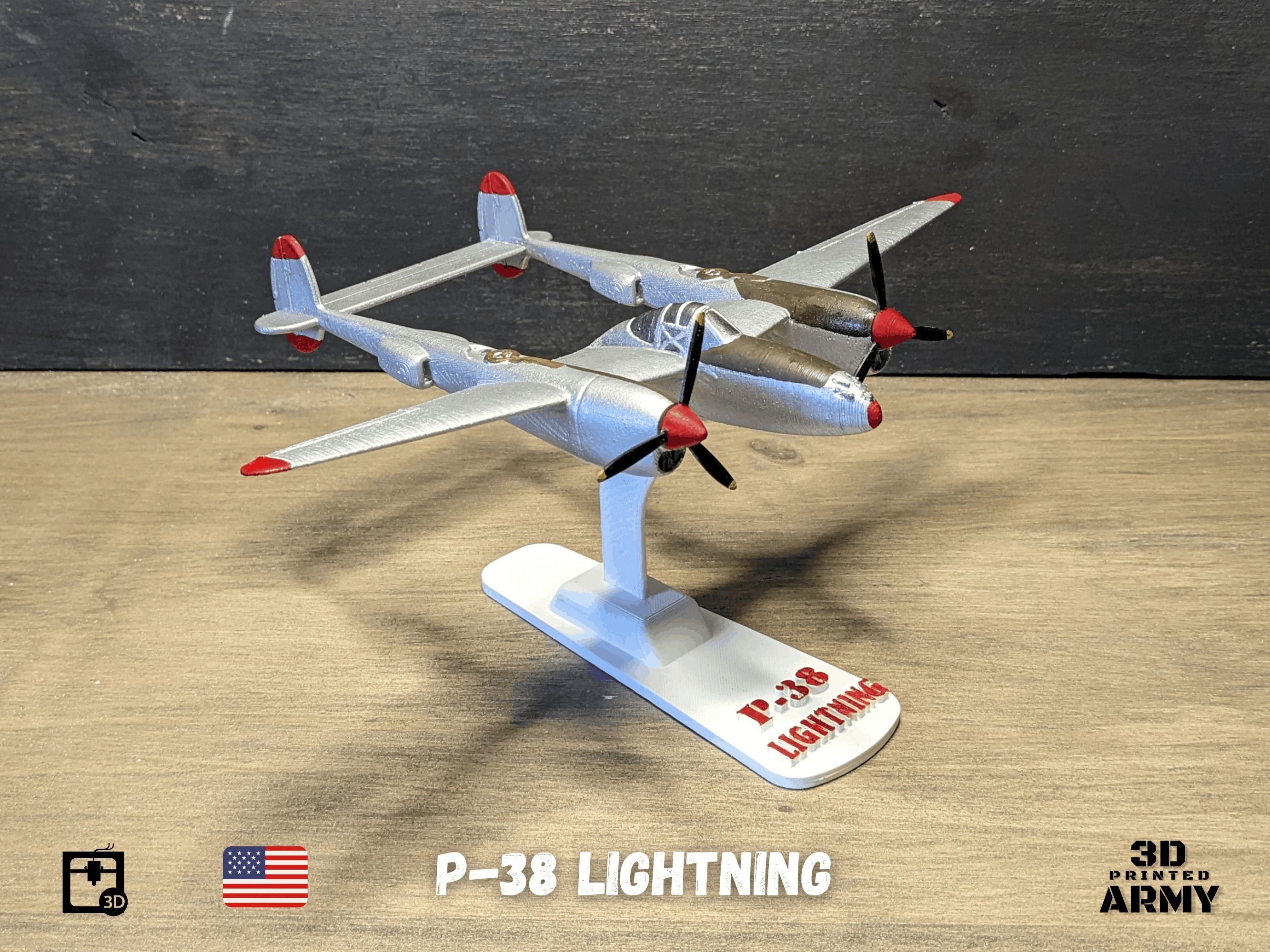 Lockheed P-38 Lightning -3D print  model 3D print model_16