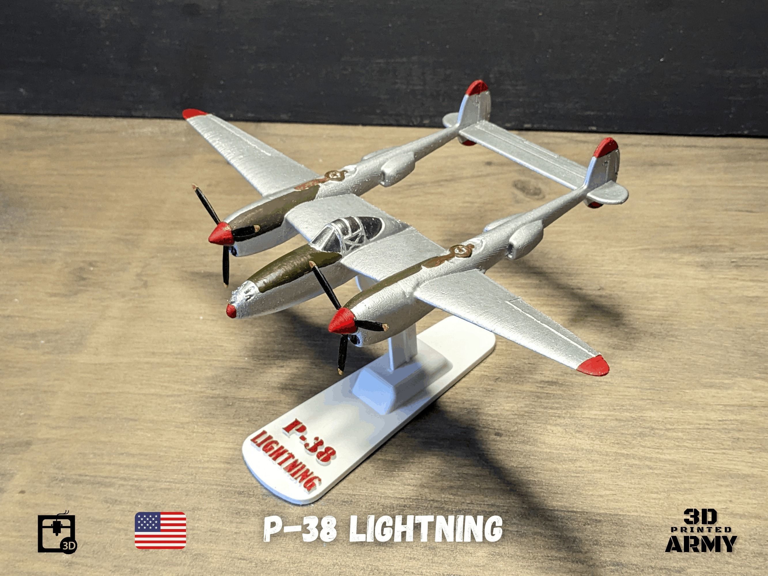 Lockheed P-38 Lightning -3D print  model 3D print model_17