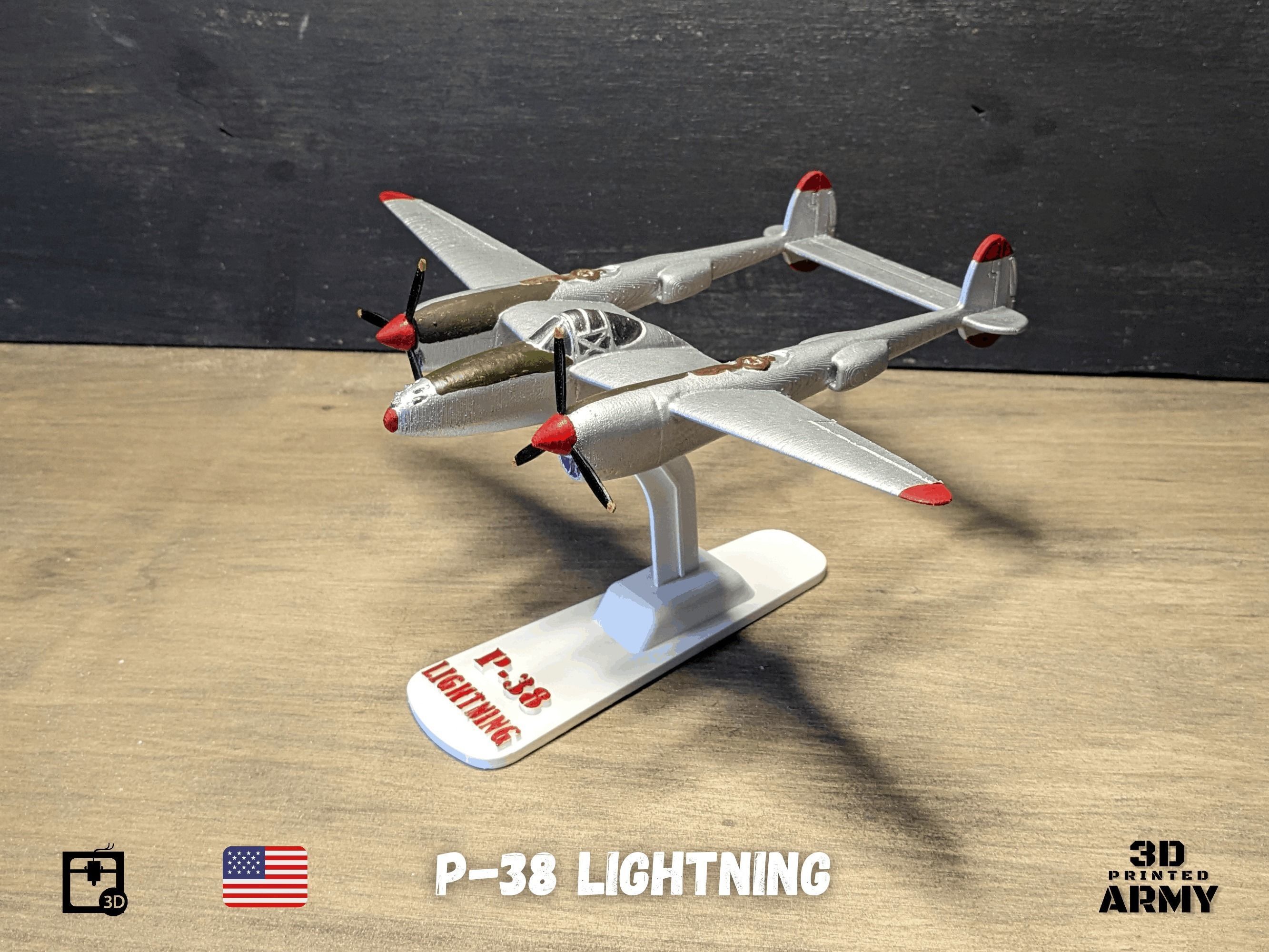 Lockheed P-38 Lightning -3D print  model 3D print model_15