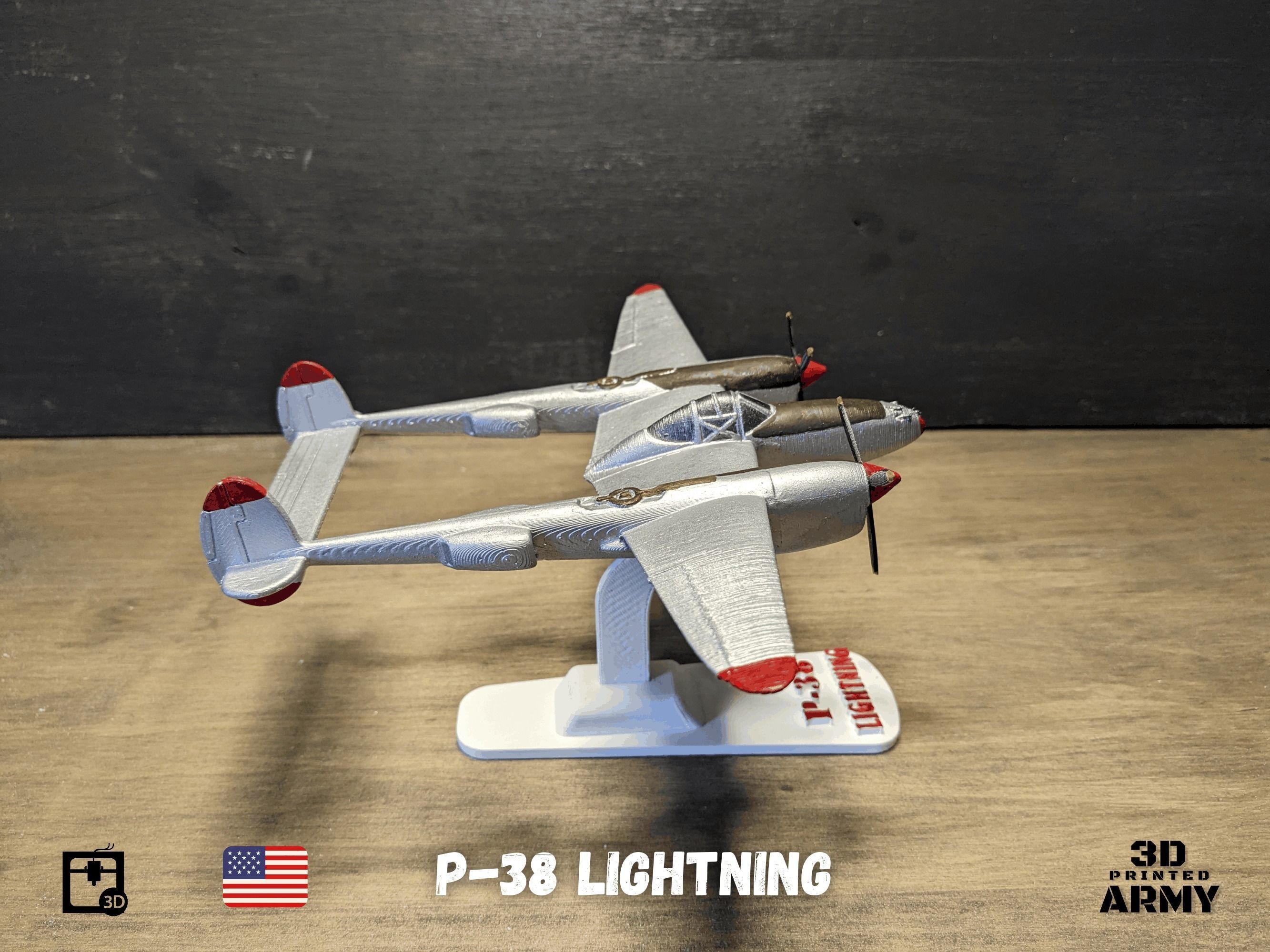 Lockheed P-38 Lightning -3D print  model 3D print model_6