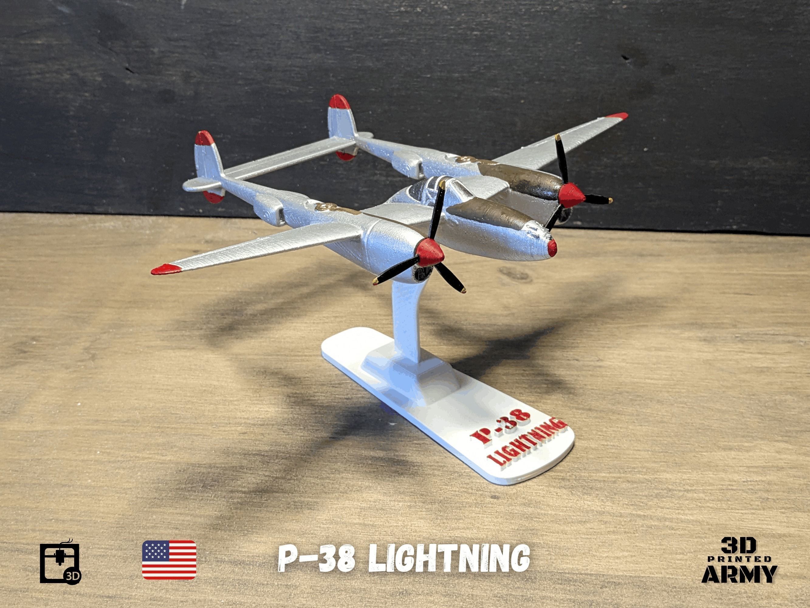 Lockheed P-38 Lightning -3D print  model 3D print model_8