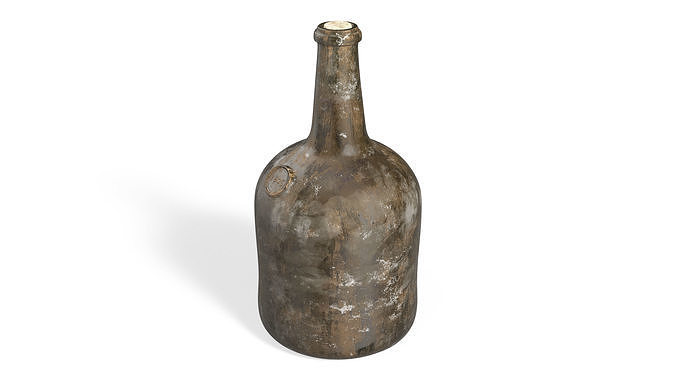 Antique Glass Rum Bottle Old 3D model