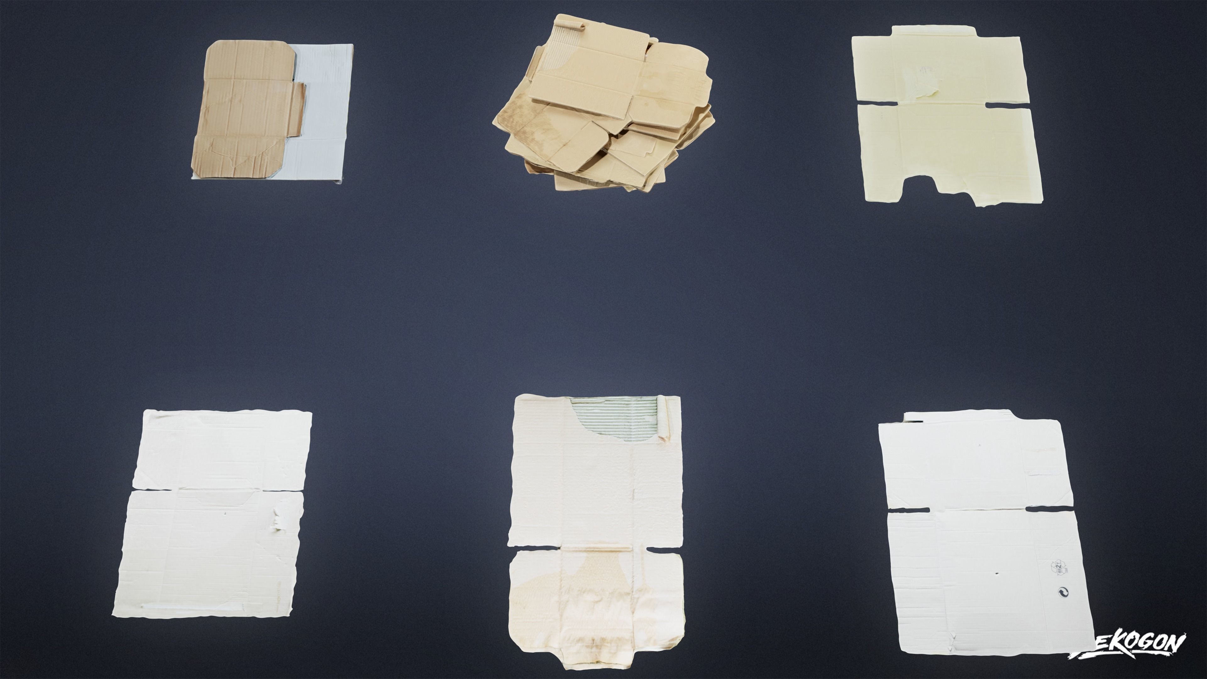 TRASH - Cardboard Trash 01 - LOW POLY AND NANITE Low-poly 3D model_6