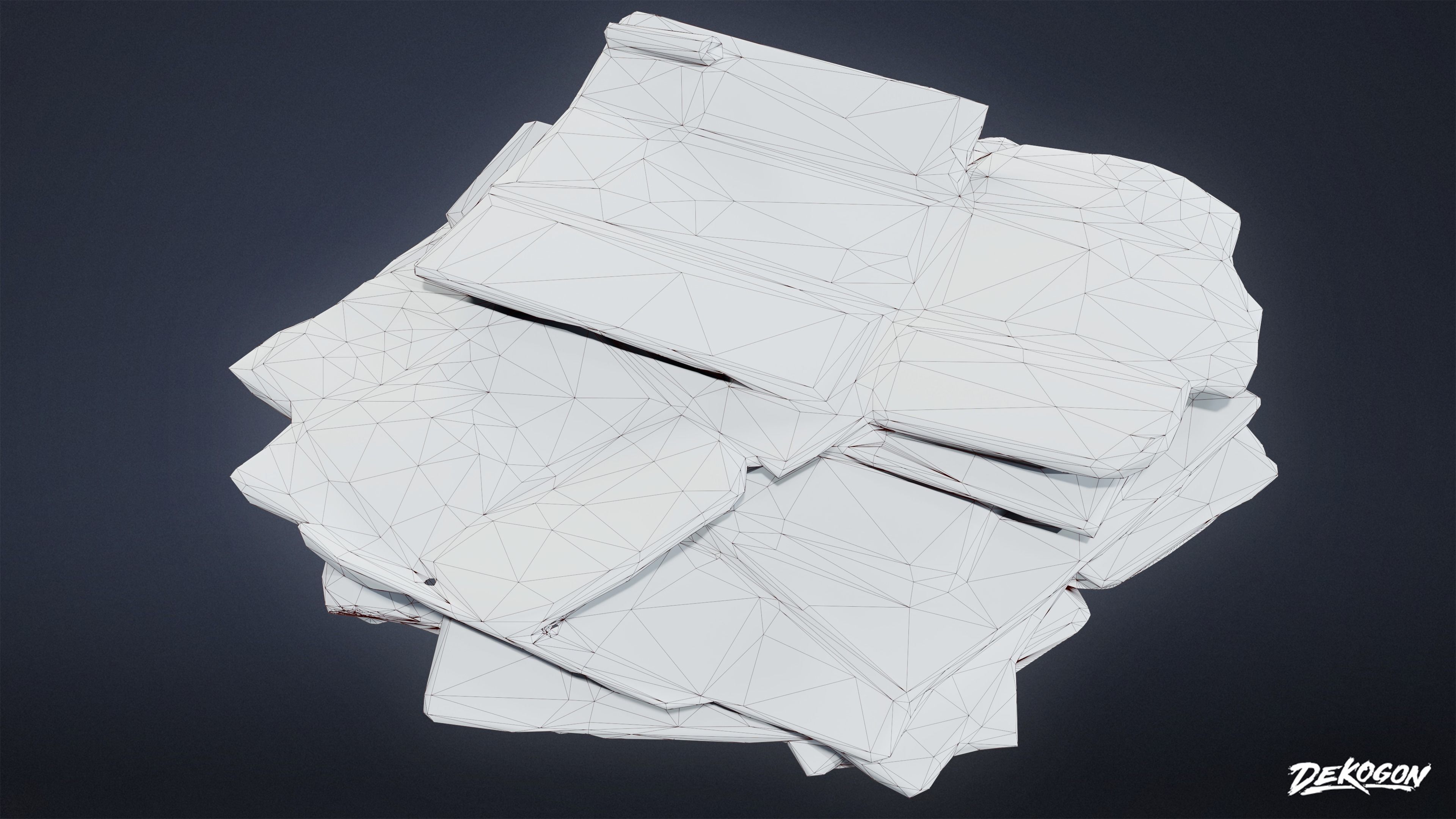 TRASH - Cardboard Trash 01 - LOW POLY AND NANITE Low-poly 3D model_9