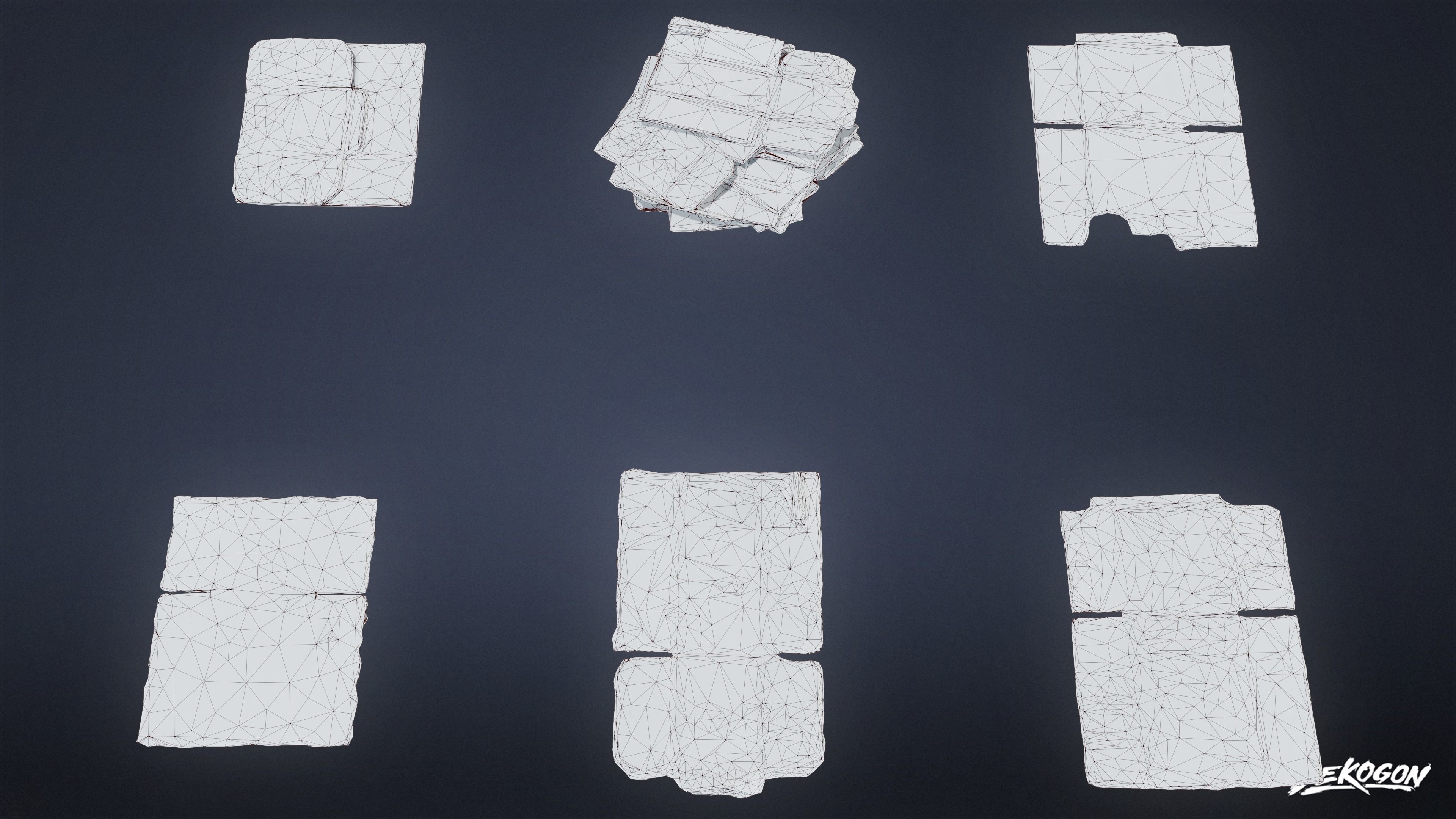 TRASH - Cardboard Trash 01 - LOW POLY AND NANITE Low-poly 3D model_8