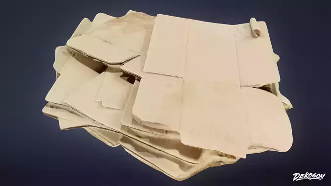 TRASH - Cardboard Trash 01 - LOW POLY AND NANITE