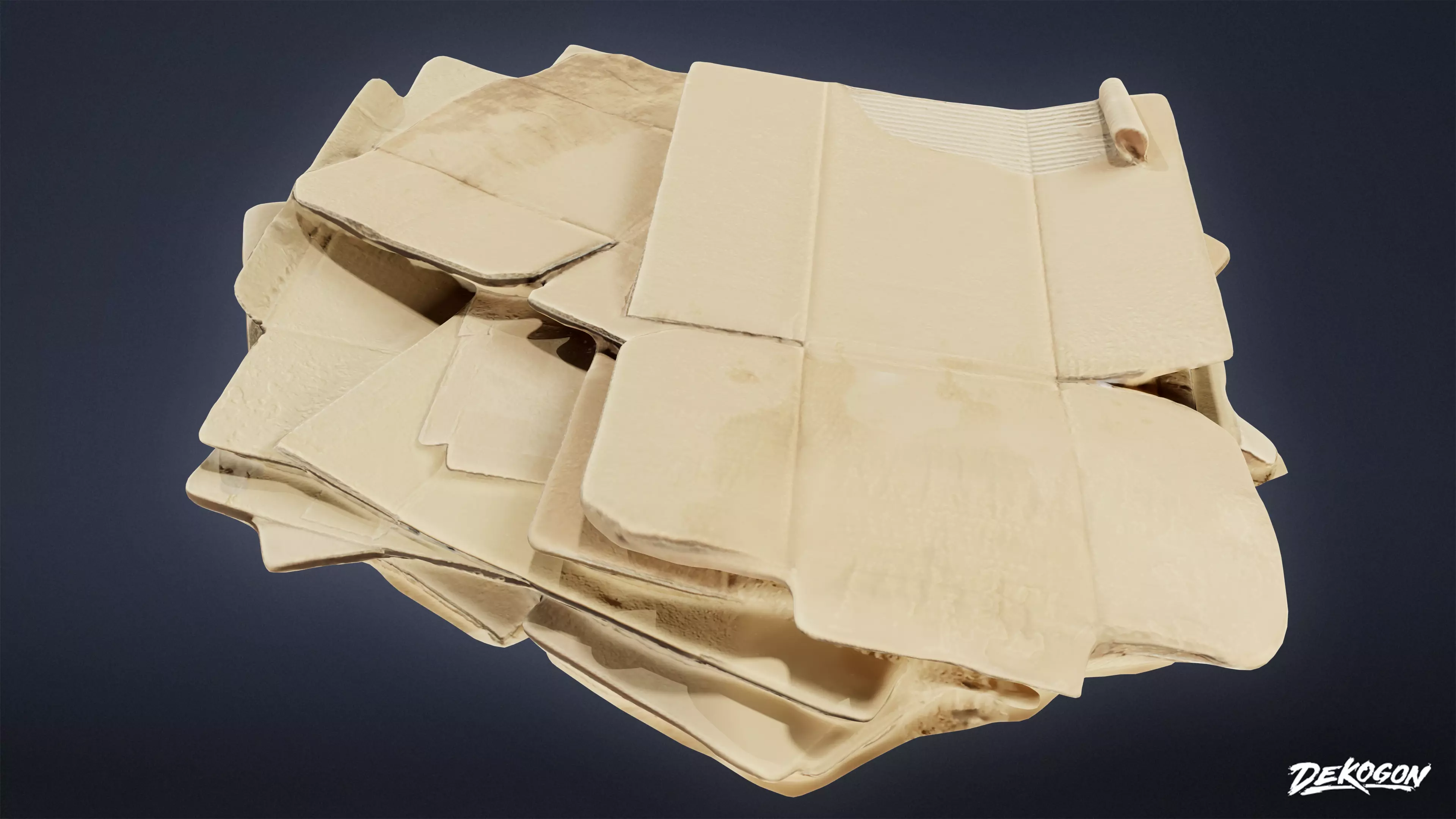 TRASH - Cardboard Trash 01 - LOW POLY AND NANITE Low-poly 3D model_0